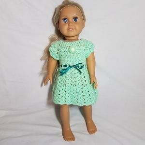 Handmade American Girl 18" Doll Mint Green Dress